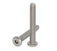 FULIMEI M6*55mm 60mm 65mm 70mm 75mm 80mm 85mm Bullone ipotenusa Testa piatta Esagono incassato Vite for mobili lato inferiore(75mm,5Pc 304SS)