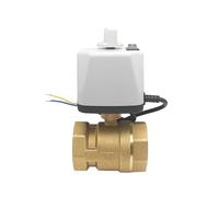 FULIMEI Motorized Ball Valve With Manual Switch Brass 2-Wire Power-off Reset 8 N·m Torque Electric 220V 24V 12V(1-1/4",24VDC_NORMALLY OPEN)
