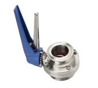 FULIMEI Valvola a farfalla a sgancio rapido, tipo sanitario, manuale, morsetto, 19/25/32/38/51/76 mm, acciaio inossidabile 304(45mm x Ferrule 64)