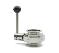 FULIMEI Valvola a farfalla sanitaria, OD50,5-119 mm, tre clip, acciaio inossidabile SS304/316L(108mm Ferrule 119,316L)