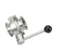 FULIMEI Valvola a farfalla Tri Clamp 50,5-119 mm Homebrew 19 a 102 Acciaio inossidabile 304 sanitario(OD45 x Clamp 64)