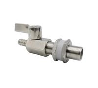 FULIMEI Valvola a sfera di scarico piccola in acciaio inossidabile 304, mini torre uscita for serbatoio dell'acqua da 1/4"3/8"1/2" 8mm10mm12mm tubo flessibile maschio fuso 1 pz(8mm,1/2")
