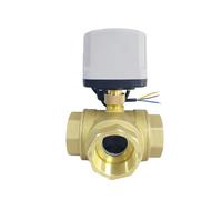 FULIMEI Valvola a sfera elettrica impermeabile in ottone a tre vie T/L tipo a fili a due comandi a un comando 220V 24V 12V motorizzata(3/4",12V DC-CR02)