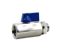 FULIMEI Valvola a sfera in acciaio pneumatica PN63, mini tracheale, inserimento rapido manuale del filo interno SS304 1/8" 1/4" 3/8" 1/2"(3/8 inch,6mm)