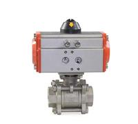 FULIMEI Valvola A Sfera Pneumatica Da 3/4" In 3 Pezzi, Acciaio Inossidabile SUS 304 A Doppia Azione 0~1000 Psi