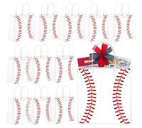 FULJOOY 24 sacchetti da baseball in PVC trasparente per feste, con manici, per feste di calcio, trasparenti, per feste, feste di compleanno, baby shower, forniture per decorazioni
