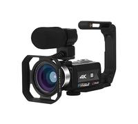 Full 4K UHD Streaming Camcorder Fotocamere Digitali Videoregistratore WIFI Da Esterno 56 MP Vlog Visione Notturna IR Scatta Nitida Fluida(64G SD Card,Black)