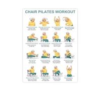 Full Body Chair Pilates Chart Seated Core Workout Poster(Unframed,08x12inch(20x30cm))