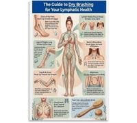 Full Body Dry Brush Routine Instruction Poster Step by Step Guide Canvas Wall Hanging for Spa Room Decor(Framed,08x12inch(20x30cm))
