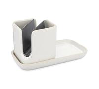 Full Circle Home Stash - Portaoggetti per lavello in ceramica, colore: bianco/grigio