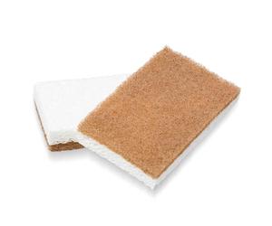 Full Circle In A Nutshell-Spugne per Lavaggio in Noce, AntiGraffio, Set di 2, Yellow, 2 Pezzi