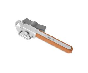 Full Circle Operatore liscio: apriscatole in acciaio inox con bordo liscio, sicuro e facile, niente più bordi affilati, design compatto portatile con apribottiglie integrato