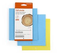 Full Circle - Set di 3 Panni in Spugna di cellulosa, riutilizzabili, in Microfibra, Multicolore, 3 Pezzi