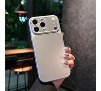Full-Coverage Frosted Anti-Drop Case for iPhone 17 Pro Max, Electroplated Ultra-Thin Matte Phone Case with Lens Protector for iPhone 17 16 15 14 ProMax (Silver,16pro)