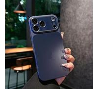 Full-Coverage Frosted Anti-Drop Case for iPhone 17 Pro Max, Electroplated Ultra-Thin Matte Phone Case with Lens Protector for iPhone 17 16 15 14 ProMax (Blue,17promax)