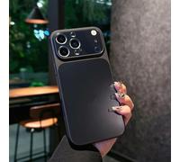 Full-Coverage Frosted Anti-Drop Case for iPhone 17 Pro Max, Electroplated Ultra-Thin Matte Phone Case with Lens Protector for iPhone 17 16 15 14 ProMax (Black,17AIR)