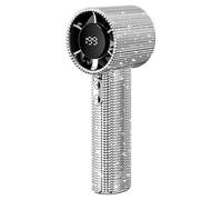 Full Diamond Portable Handheld Turbo Fan,Diamond Portable Fan,USB Rechargeable Personal Mini Handheld Fan with LED Light,for Travel and Outdoor Activitie (sliver)