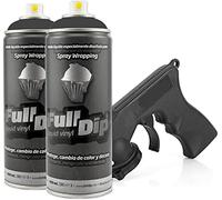 Full Dip Vinile Liquido Grigio Gun Metal Opaco, Confezione da 2 spray 400ml + 1 impugnatura per bombolette