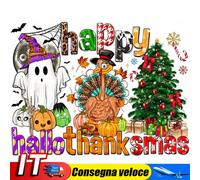 Full Embroidery Eco-cotton Thread 11CT Printed Halloween Cross Stitch 70x55cm IT