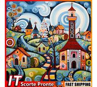 Full Embroidery Eco-cotton Thread 14CT Counted Houses Cross Stitch Kit40x40cm