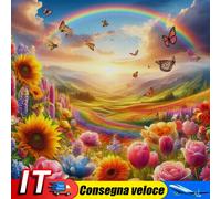 Full Embroidery Eco-cotton Thread 14CT Counted Rainbow Cross Stitch Kit40x40cm I