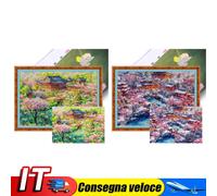 Full Embroidery Eco-cotton Thread 14CT Print Spring Scenery Cross Stitch 60x45cm