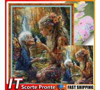 Full Embroidery Eco-cotton Thread 14CT Printed Girl Cross Stitch Kit 40x70cm