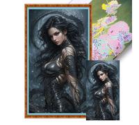 Full Embroidery Eco-cotton Thread 14CT Printed Girl Cross Stitch Kit Art 40x70cm