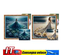 Full Embroidery Eco-cotton Thread 14CT Printed Girl Cross Stitch Kit Art 50x50cm