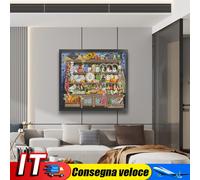 Full Embroidery Eco-cotton Thread 14CT Printed Shelf Cross Stitch Kit 65x60cm IT