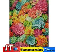 Full Embroidery Egyptian Cotton Thread 14CT Succulent Cross Stitch Kit 60x75cm I