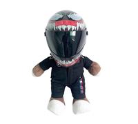 Full-face Motorcycle Helmet Plush Bear, with Clothes and Helmet, Pet Cycling Accessory Set(Black)