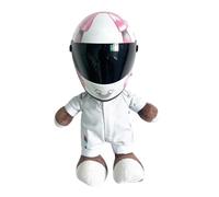 Full-face Motorcycle Helmet Plush Bear, with Clothes and Helmet, Pet Cycling Accessory Set(White)