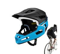 Full Face Mountain Bike Helmet - Professional Grade Protective Headgear with Shock Absorption Core, Removable Moisture Wicking Liner and Adjustable Visor, Ideal for Downhill Riding