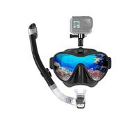 Full Face Scuba Mask and Snorkel Set with Anti-Fog Goggles GoPro Mount Dry Top