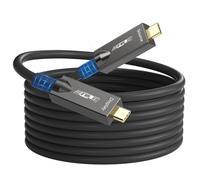 Full-Featured - Cavo in fibra ottica USB C, 15 m, 10 Gbps, 4 K@60 Hz Video, PD 60 W, DP 1.4 Alt Mode, cavo video ottico USB 3.2 attivo con chip SiliconLine tedesco, per videoconferenze/telecamere 4K
