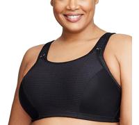 Full Figure Plus Size Custom Control Sports Bra Wirefree #1166 Solid Black