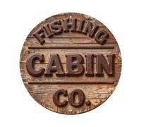 Full_Fishing_Cabin Targa in metallo