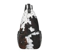 Full Framed Spotted White Brown Cow Skin Texture Donna Uomo Borsas A Spalla Regolabile Borsello Tracolla Antifurto Crossbody Bag Per Sportivo Ciclismo Viaggio Escursionismo