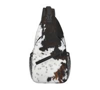 Full Framed Spotted White Brown Cow Skin Texture Zaino A Tracolla Versatile Zaino Monospalla Sportiva Borsa Tracolla Per Palestra Corsa Donna