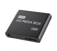 Full HD Mini Box Media Player Supporto 1080P USB MMC RMVB MP3 AVI MKV, Forte compatibilità, Apparenza, Ricca Interfaccia di Uscita Video, più Lingue OSD (Spina UE)