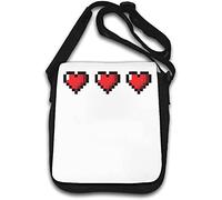 Full Health 8 Bit Gaming Hearts Borsa a tracolla bianca