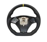 Full Leather Flat Bottom Steering Wheel Compatible For BMW E90 E91 E92 E93 E89 E87 E82 328i 335i 135i 325i Yellow Stripes Steering Wheel