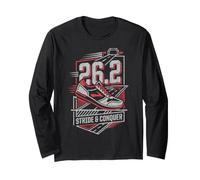 Full Marathon Runner 26.2 Stride Conquer Corsa Maglia a Manica