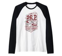 Full Marathon Runner 26.2 Stride Conquer Corsa Maglia con Maniche Raglan