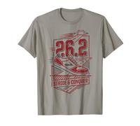 Full Marathon Runner 26.2 Stride Conquer Corsa Maglietta