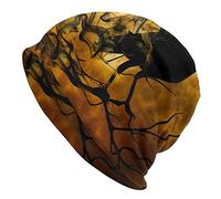 Full Moon Black Crow Raven Bird Beanie Chemio Hat Cancer Headwear Cappelli a Maglia Baggy Slouchy Scarf cap per Adulti Donna Uomo