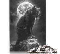Full Moon Black Panther Jigsaw Puzzle Impossibili 1000Pcs Decorazione Per La Casa. Rilassamento E Intelligence Per Adulti E Ragazzi Da 14 Anni 1000pcs (40x28cm)