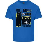 Full Moon Feral Instinct Black Cat Halloween Uomo Cotton T-Shirt Tee Top