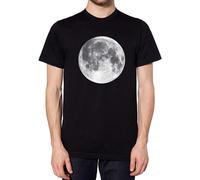 Full Moon Top Indie Hipster Urban Fashion Hip Hop Funny Unisex O-Neck 100% Cotton Short-Sleeve T-Shirts Black XXL